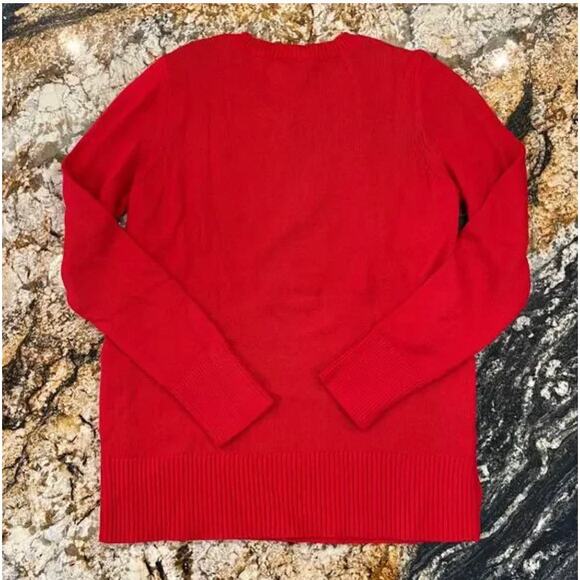 NWT Ann Taylor Red Side Button Cable Sweater - SIZE SMALL - Picture 3 of 6